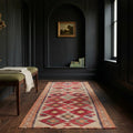 Red Persian runner rug in a conservatory