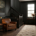 White Persian runner rug in a landing
