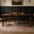 Pink Persian rug in a dining room