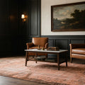 Pink Turkish rug in a styled room