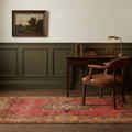 Pink Turkish rug in a styled room