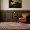 Pink Turkish rug in a styled room