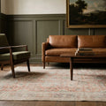 Pink Turkish rug in a styled room