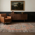 Pink Turkish rug in a styled room