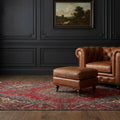 Red Persian rug in a styled room