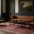 Red Persian rug in a styled room