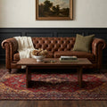 Red rug in a styled room