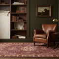 Red Turkish rug in a styled room