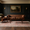 Red Turkish rug in a styled room