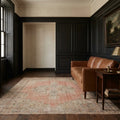 Red Turkish rug in a corridor