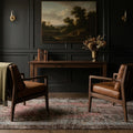 Red Turkish rug in a styled room
