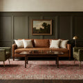 Red Turkish rug in a styled room
