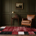 Red Turkish rug in a styled room
