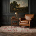 Red Turkish rug in a styled room