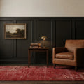 Red Turkish rug in a styled room