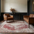 Red Turkish rug in a styled room