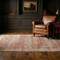 Red Turkish rug in a styled room