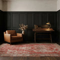 Red Turkish rug in a styled room