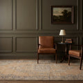 Red Turkish rug in a styled room
