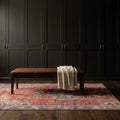 Red Turkish rug in a styled room