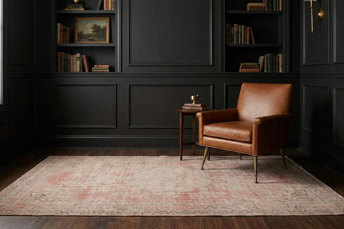Red Turkish rug in a snug