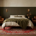 Red Turkish rug in a styled room