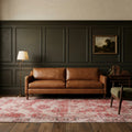 Red Turkish rug in a styled room