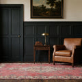 Red Turkish rug in a styled room