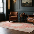 Red Turkish rug in a styled room