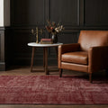 Red Turkish rug in a styled room