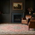 Red Turkish rug in a landing