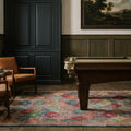 Red Turkish rug in a styled room