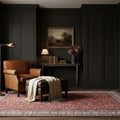 Red Turkish rug in a styled room