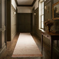 Apricot Shaggy Wool runner rug in a corridor