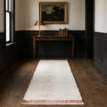 Terracotta Shaggy runner rug in a hallway