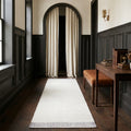 Silver Gray Shaggy Wool runner rug in a hallway