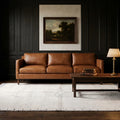 Sky Blue Shaggy Wool area rug in a living room