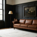 Sky Blue Shaggy Wool area rug in a bedroom