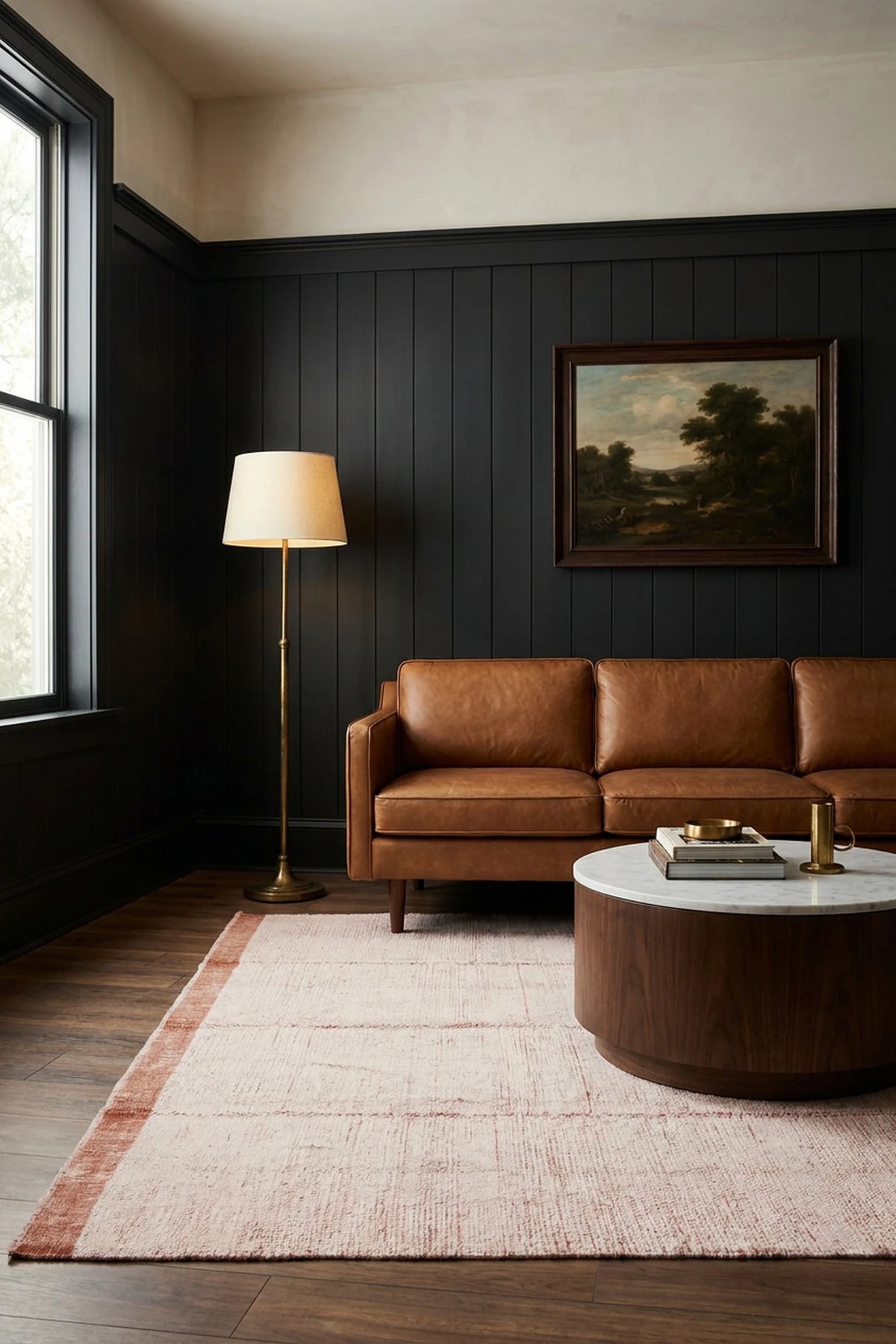 Terracotta Shaggy area rug in a living room