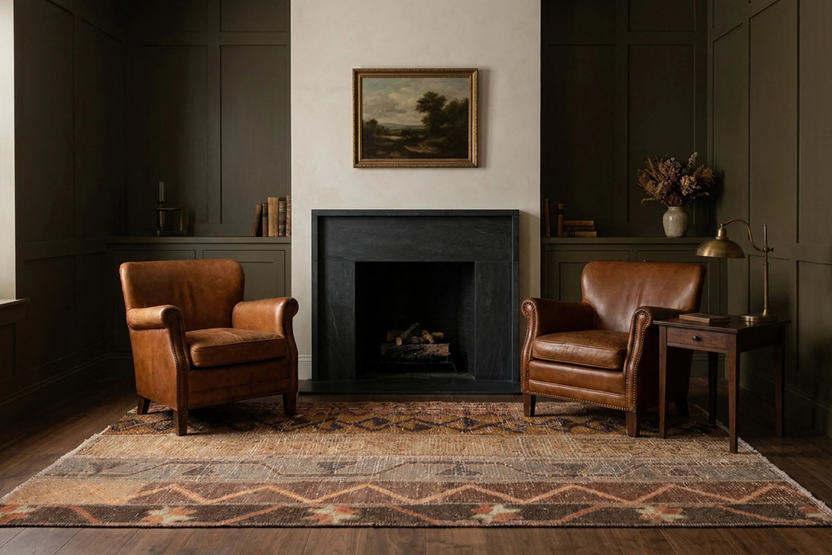 Brown Turkish doormat in a styled room