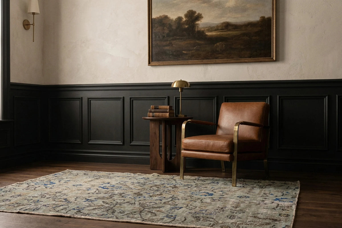 Gray Turkish doormat in a styled room