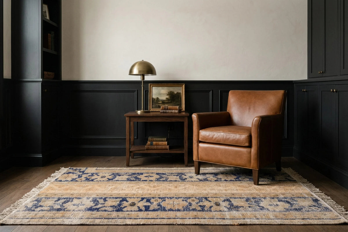 Beige Turkish doormat in a study