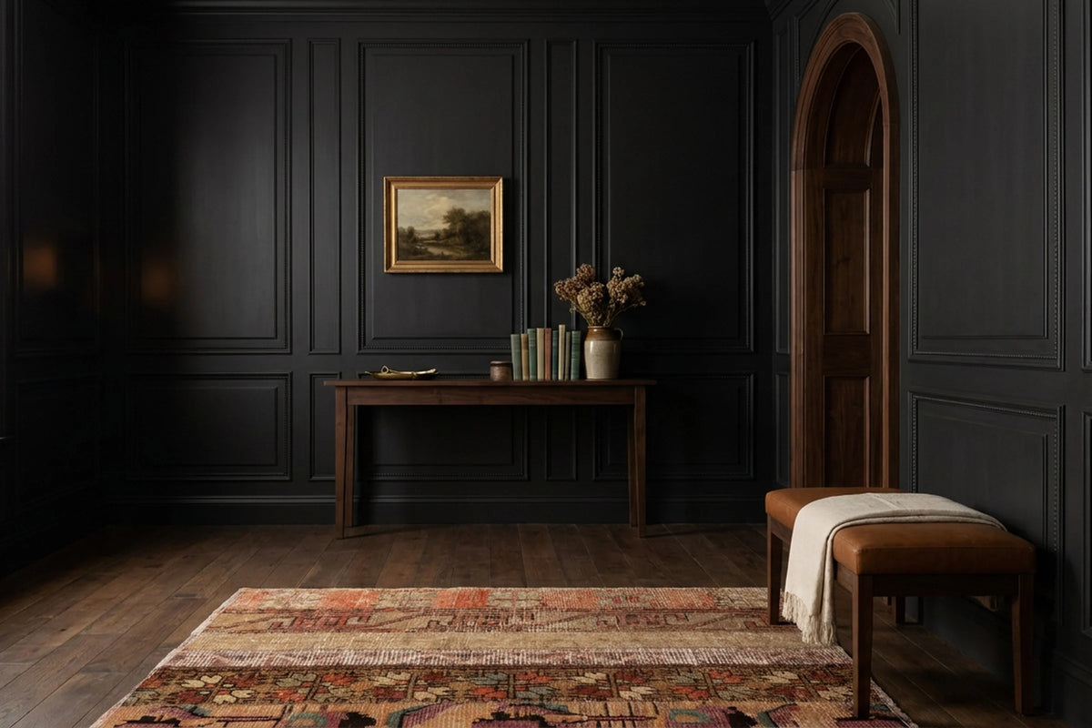 Brown Turkish doormat in an entryway