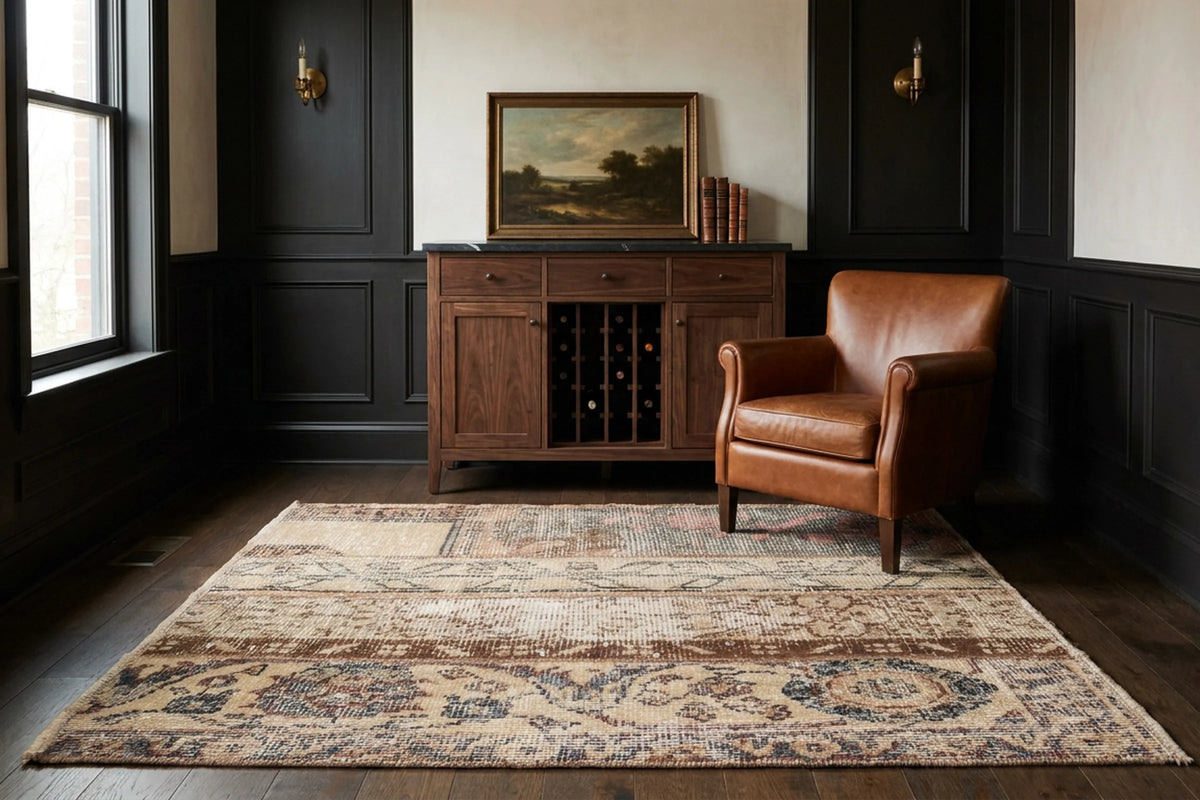Beige Turkish doormat in a styled room