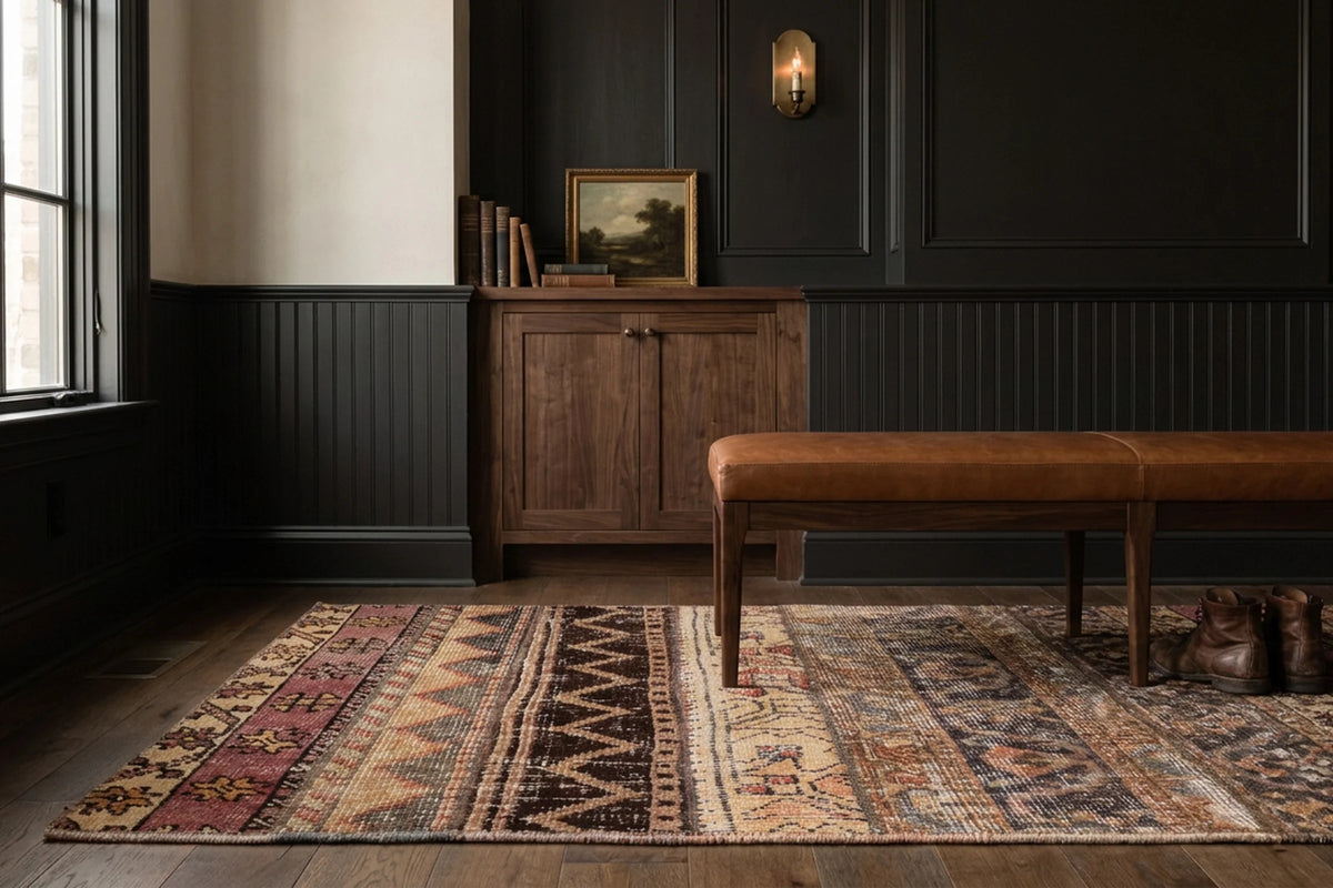 Brown Turkish doormat in a styled room
