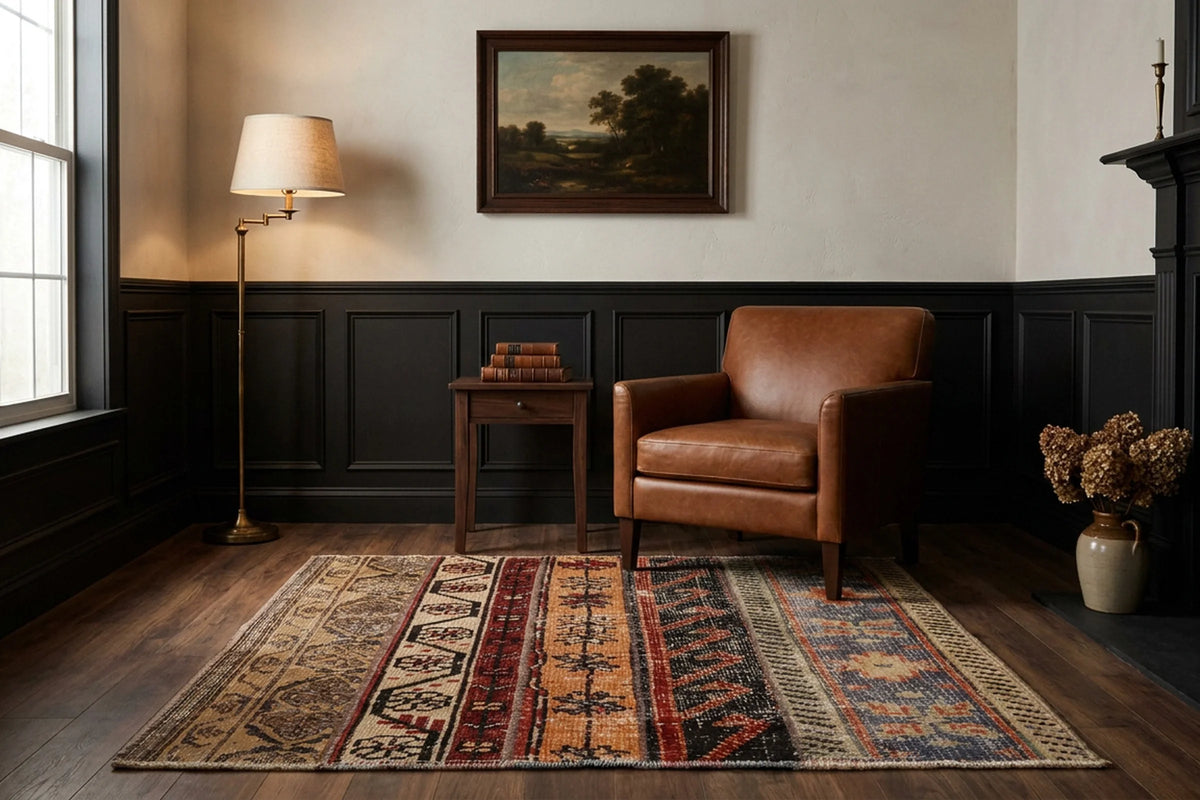 Brown Turkish doormat in a styled room