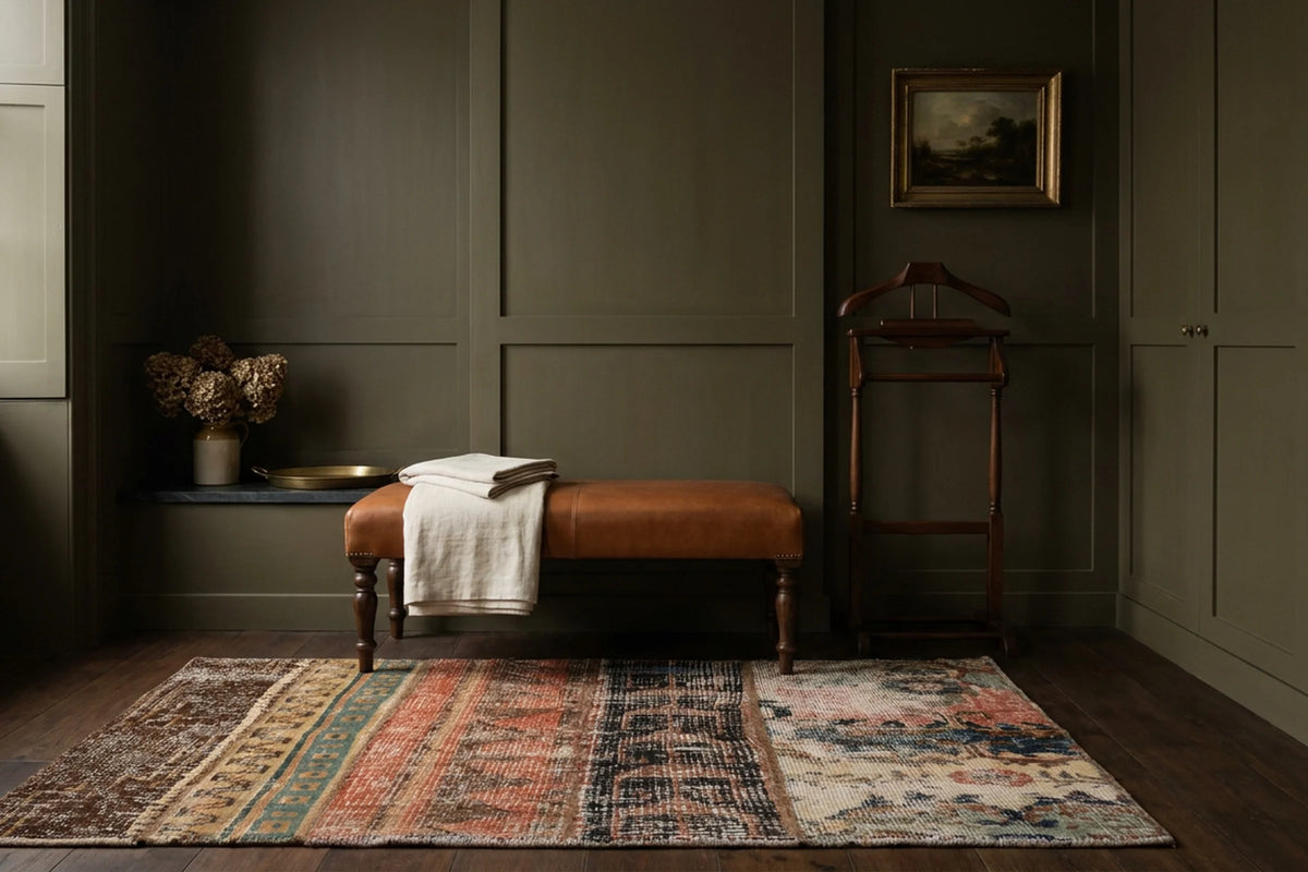 Brown Turkish doormat in a styled room