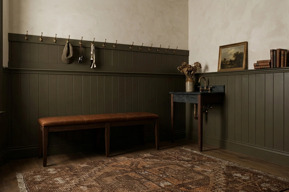 Brown Turkish doormat in a styled room