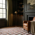 White Turkish kilim rug in a styled room