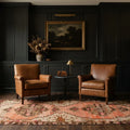 Orange Turkish rug in a styled room
